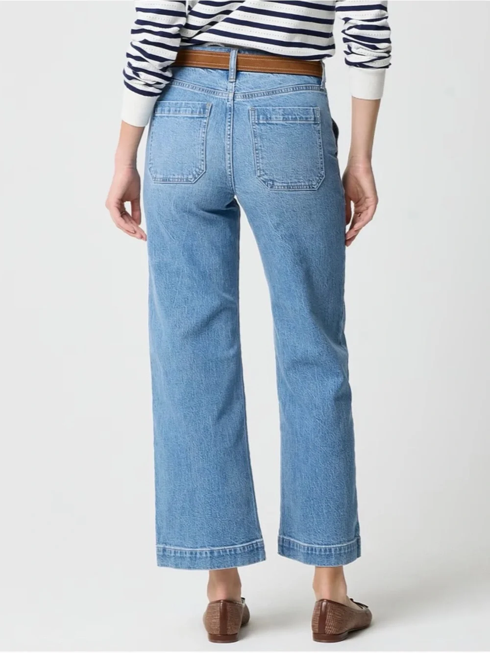J. CREW | Wide Leg High Rise Cropped Patch Pocket Classic Denim Jeans  Sz. 30